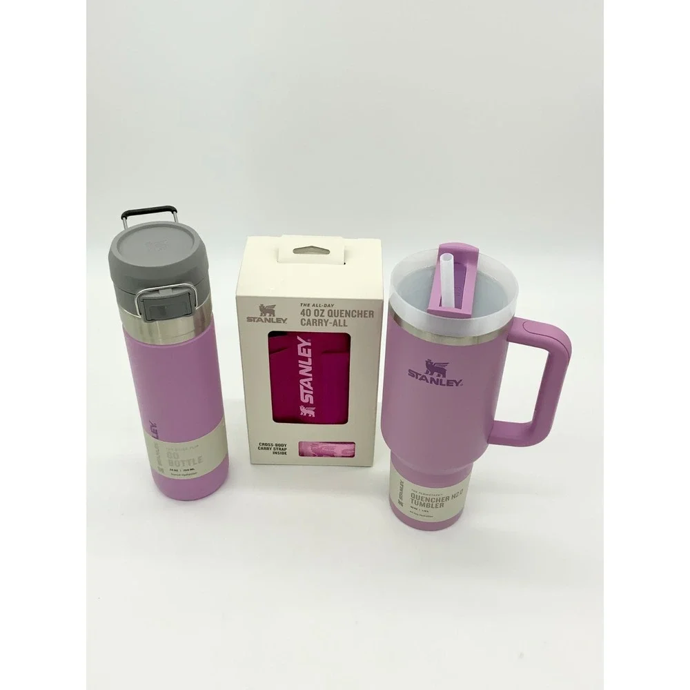 Purple Stanley Trio With Go Bottle, Quencher Tumbler;  and Quencher Carry All - Picture 5 of 16